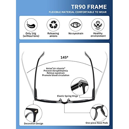 CCVOO 5 Pack Reading Glasses Blue Light Blocking, Filter UV Ray/Glare Compute...