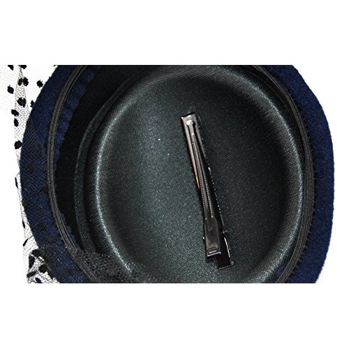 Miniature Pill Box Pillbox Hat Fascinator - Multiple Color Options (Black)