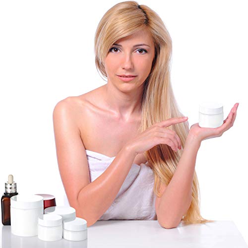 6 Pack 1 oz Plastic Pot Jars Round Clear Leak Proof Plastic Cosmetic Containe...