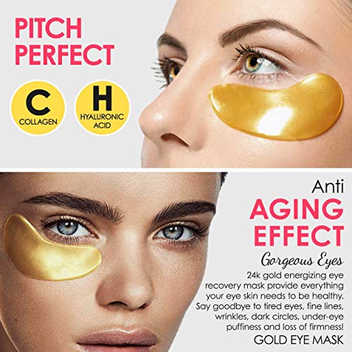 Cedlize Under Eye Collagen Patches, 24K GOLD ANTI-AGING MASK, Pads For Puffy ...
