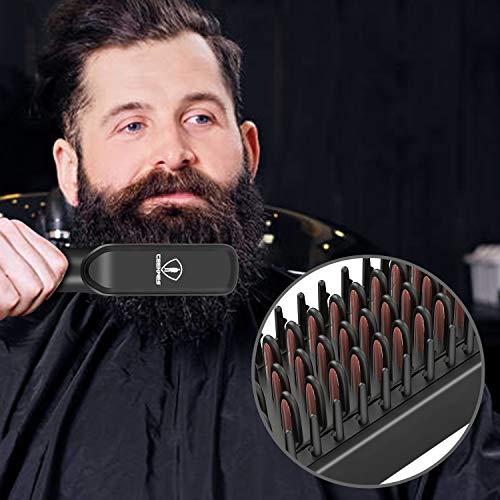 Ceenwes 3 in 1 Beard Straightener with FREE Beard Oil Ideal Gifts for Him Por...