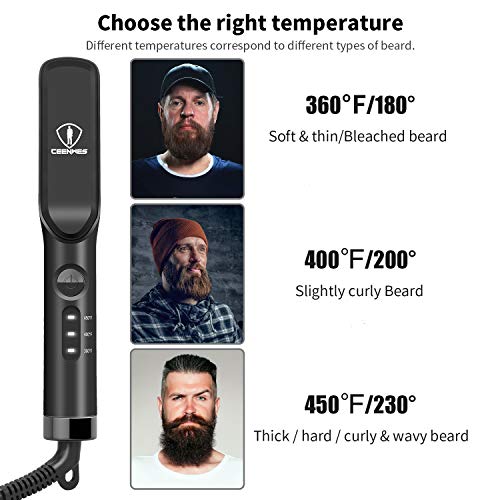 Ceenwes 3 in 1 Beard Straightener with FREE Beard Oil Ideal Gifts for Him Por...