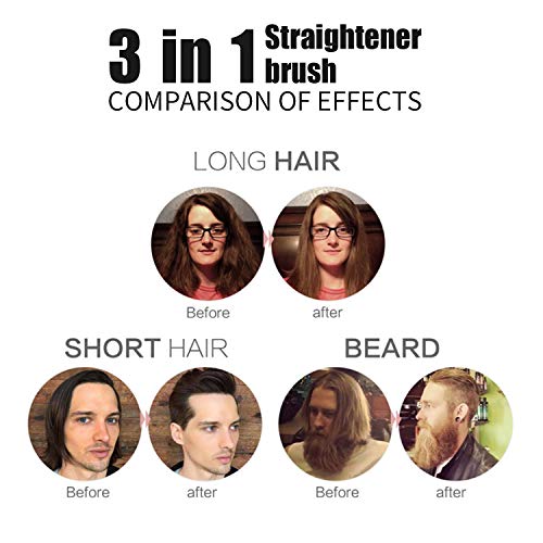 Ceenwes 3 in 1 Beard Straightener with FREE Beard Oil Ideal Gifts for Him Por...