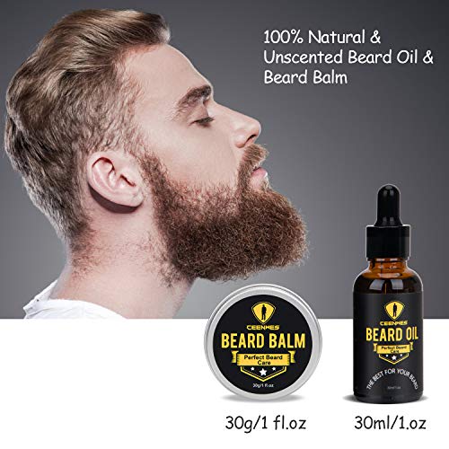Ceenwes Upgraded Beard Grooming Kit with Beard Conditioner ,Beard Oil, Beard ...