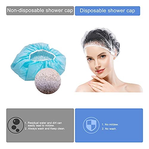 150 PCS Upgrade Disposable Shower Caps. Ceizioes Waterproof Hair Bath Caps. T...