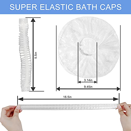 150 PCS Upgrade Disposable Shower Caps. Ceizioes Waterproof Hair Bath Caps. T...