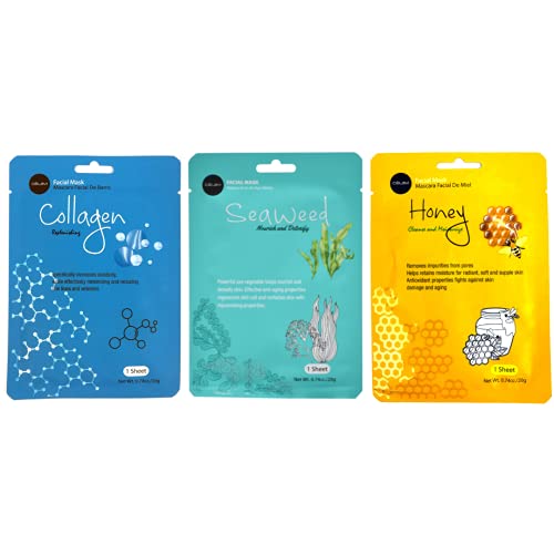 Celavi Collagen Facial Face Mask (12-Sheets) Classic Korean Skincare