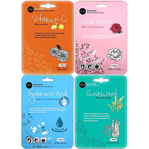 Celavi Face Mask Set Korean Beauty Essence Facial Paper Sheet Mask Korea Skin...