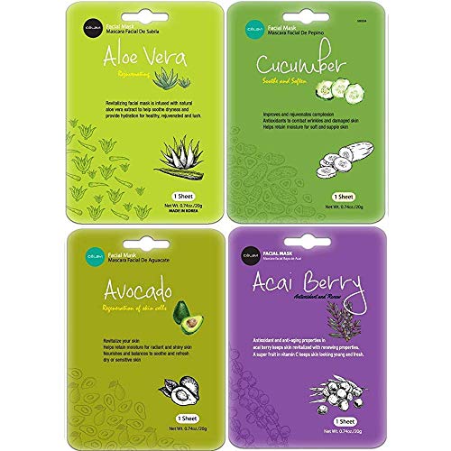 Celavi Face Mask Set Korean Beauty Essence Facial Paper Sheet Mask Korea Skin...