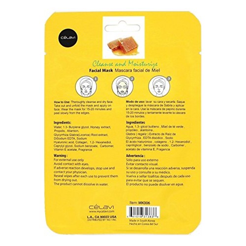 Celavi Essence Facial Mask Paper Sheet Korea Skin Care Moisturizing 24 Pack (...