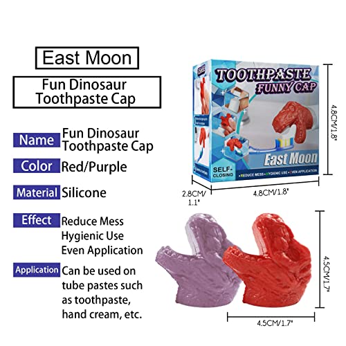 Celendi New Creative Spoof Toothpaste Topper,Red Dinosaur Baby Toothpaste Cap...
