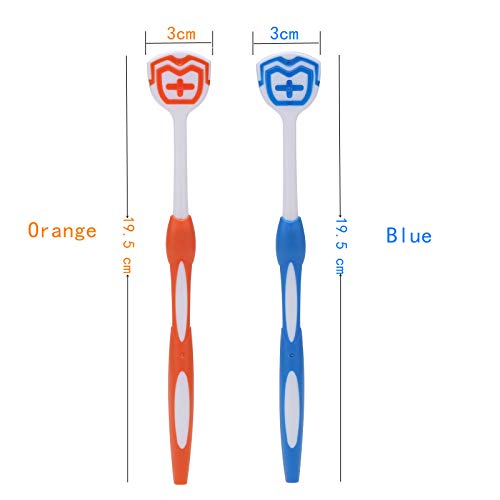 2 Pack Tongue Scraper, Tongue Cleaner Brush for Adults Tongue Scrubber for Be...