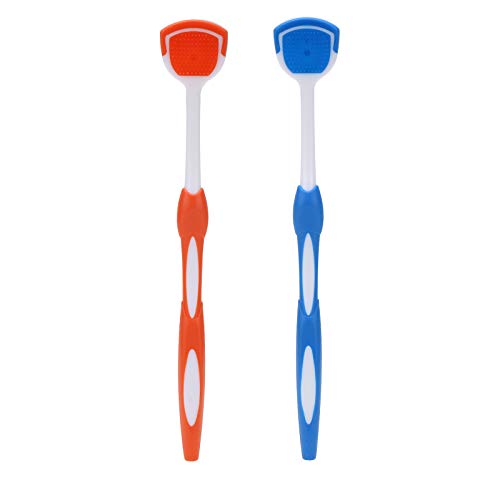 2 Pack Tongue Scraper, Tongue Cleaner Brush for Adults Tongue Scrubber for Be...