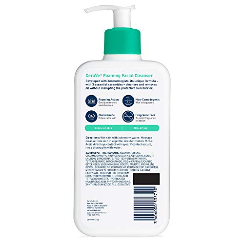 CeraVe Foaming Facial Cleanser | 12 oz | Daily Face Wash for Oily Skin | Frag...