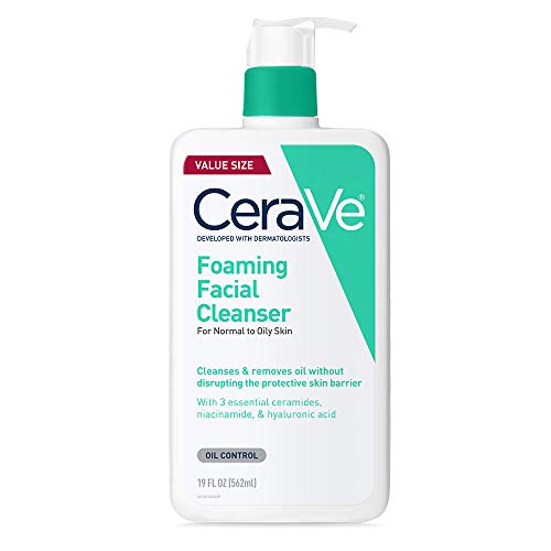 CeraVe Foaming Facial Cleanser | Makeup Remover and Daily Face Wash for Oily ...