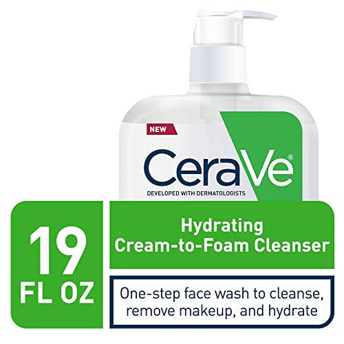 CeraVe Hydrating Cream-to-Foam Cleanser | Makeup Remover and Face Wash With H...