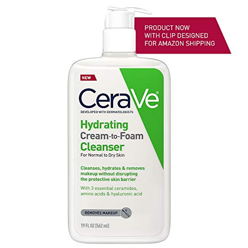CeraVe Hydrating Cream-to-Foam Cleanser | Makeup Remover and Face Wash With H...