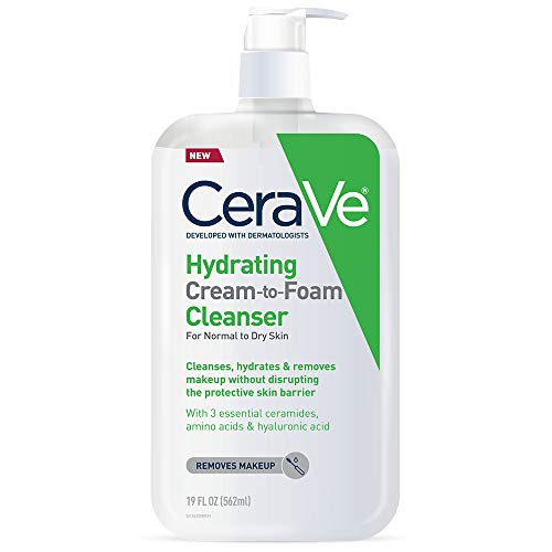 CeraVe Hydrating Cream-to-Foam Cleanser | Makeup Remover and Face Wash With H...
