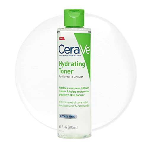 CeraVe Hydrating Toner for Face Non-Alcoholic with Hyaluronic Acid, Niacinami...