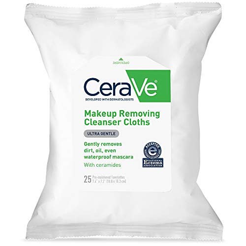 CeraVe Makeup Removing Cleanser Cloths | Makeup Wipes to Remove Dirt, Oil, & ...