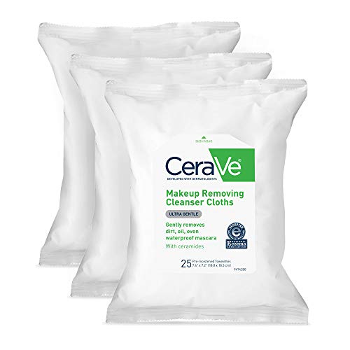 CeraVe Makeup Removing Cleanser Cloths | Makeup Wipes to Remove Dirt, Oil, & ...