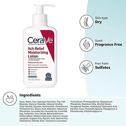 CeraVe Moisturizing Lotion for Itch Relief | Anti Itch Lotion with Pramoxine ...