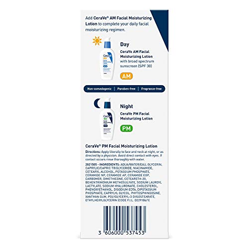 CeraVe PM Facial Moisturizing Lotion | Night Cream with Hyaluronic Acid and N...