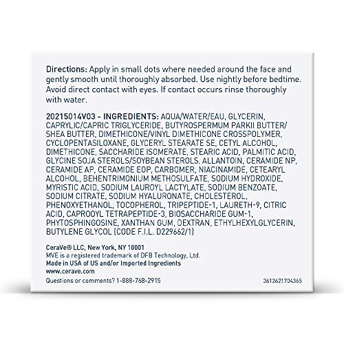 CeraVe Skin Renewing Night Cream | Niacinamide, Peptide Complex, and Hyaluron...