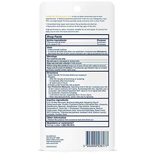 CeraVe Sunscreen Stick SPF 50 | 0.47 Ounce | Mineral Sunscreen for Kids & Adu...