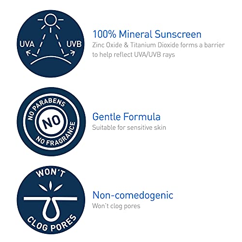 CeraVe Tinted Sunscreen with SPF 30 | Hydrating Mineral Sunscreen With Zinc O...