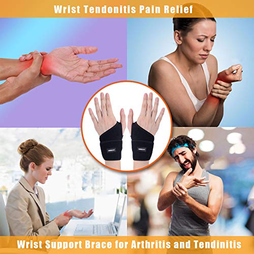 CERBONNY Carpal Tunnel Wrist Brace ,2Pack Wrist Support Brace Adjustable Wris...