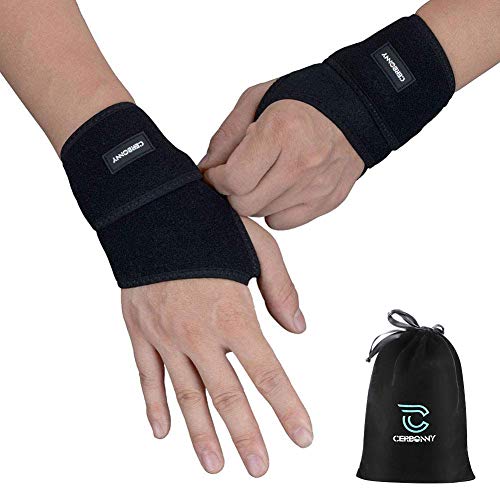 CERBONNY Carpal Tunnel Wrist Brace ,2Pack Wrist Support Brace Adjustable Wris...