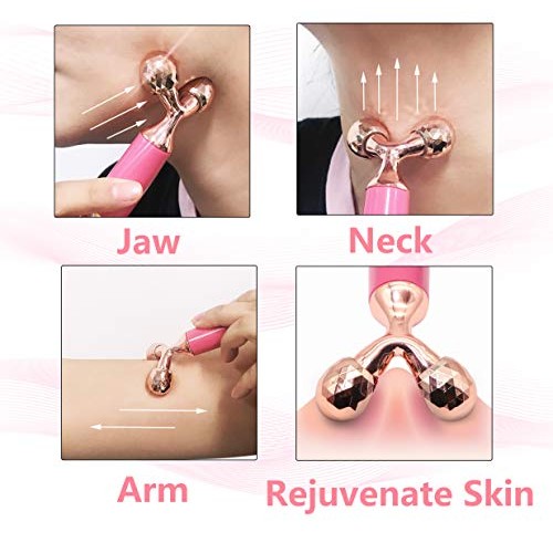 CERRXIAN Face Massager Roller & Extendable Back Scratcher 2 in 1 Combo for Sp...