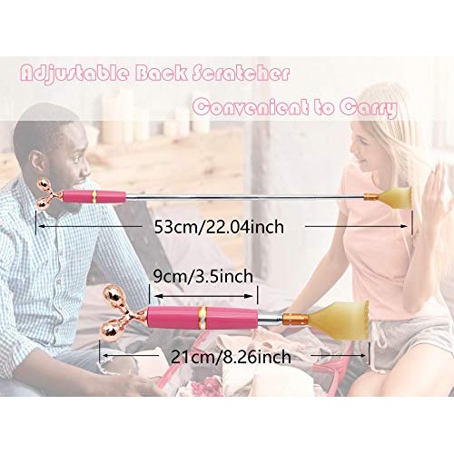 CERRXIAN Face Massager Roller & Extendable Back Scratcher 2 in 1 Combo for Sp...