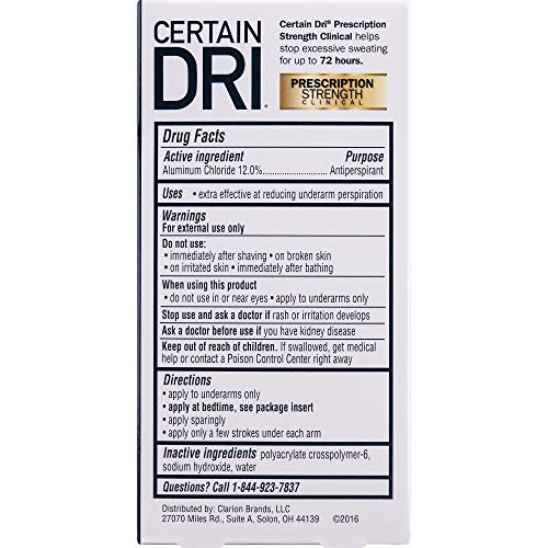 Certain Dri Prescription Strength Clinical Antiperspirant Deodorant for Men a...