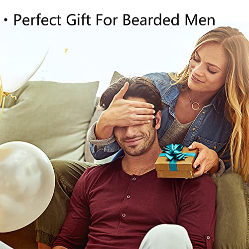 CestoMen 3PCS Wooden Beard Comb, Skull Head Shaving Brush Set for Men, Badger...