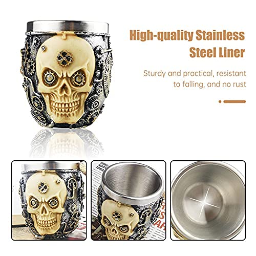 CestoMen 3PCS Wooden Beard Comb, Skull Head Shaving Brush Set for Men, Badger...