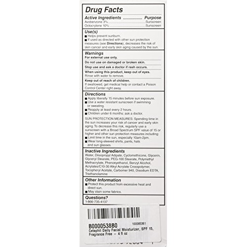 Cetaphil Daily Facial Moisturizer, SPF 15, Fragrance Free, 4 Oz