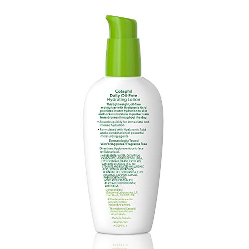 CETAPHIL Daily Hydrating Lotion for Face | With Hyaluronic Acid | 3 fl oz | L...