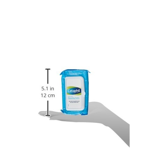 Cetaphil Face and Body Wipes, Gentle Skin Cleansing Cloths, 50 Count, Twin Pa...
