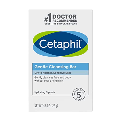 CETAPHIL Gentle Cleansing Bar | 4.5 oz Bar (Pack of 6) | Nourishing Cleansing...
