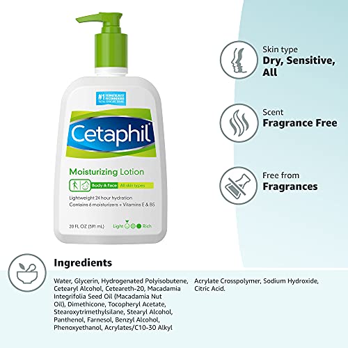 CETAPHIL Moisturizing Lotion | 20 fl oz | Hydrating Moisturizer For All Skin ...