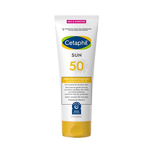 CETAPHIL Sheer Mineral Sunscreen Lotion for Face & Body | 3 fl oz | 100% Mine...