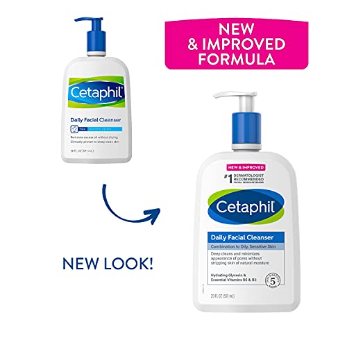 Face Wash by CETAPHIL, Daily Facial Cleanser for Sensitive, Combination to Oi...