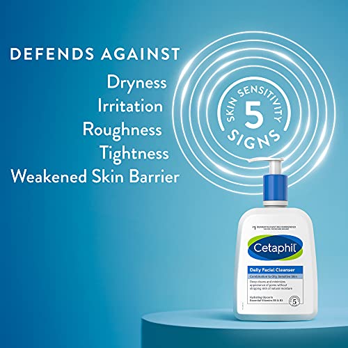 Face Wash by CETAPHIL, Daily Facial Cleanser for Sensitive, Combination to Oi...