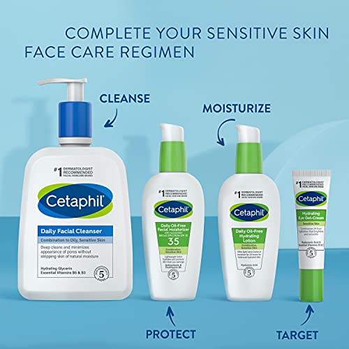 Face Wash by CETAPHIL, Daily Facial Cleanser for Sensitive, Combination to Oi...