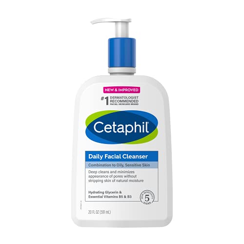 Face Wash by CETAPHIL, Daily Facial Cleanser for Sensitive, Combination to Oi...