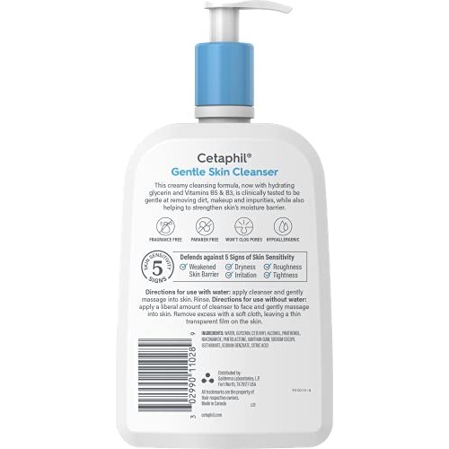 Face Wash by CETAPHIL, Hydrating Gentle Skin Cleanser for Dry to Normal Sensi...