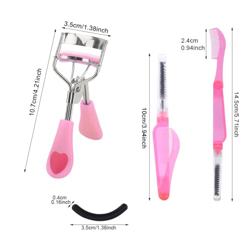14 Pcs Eyelash Curler Set, 3 in 1 Eyelash Curler with Built in Comb, Include ...