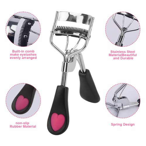 14 Pcs Eyelash Curler Set, 3 in 1 Eyelash Curler with Built in Comb, Include ...